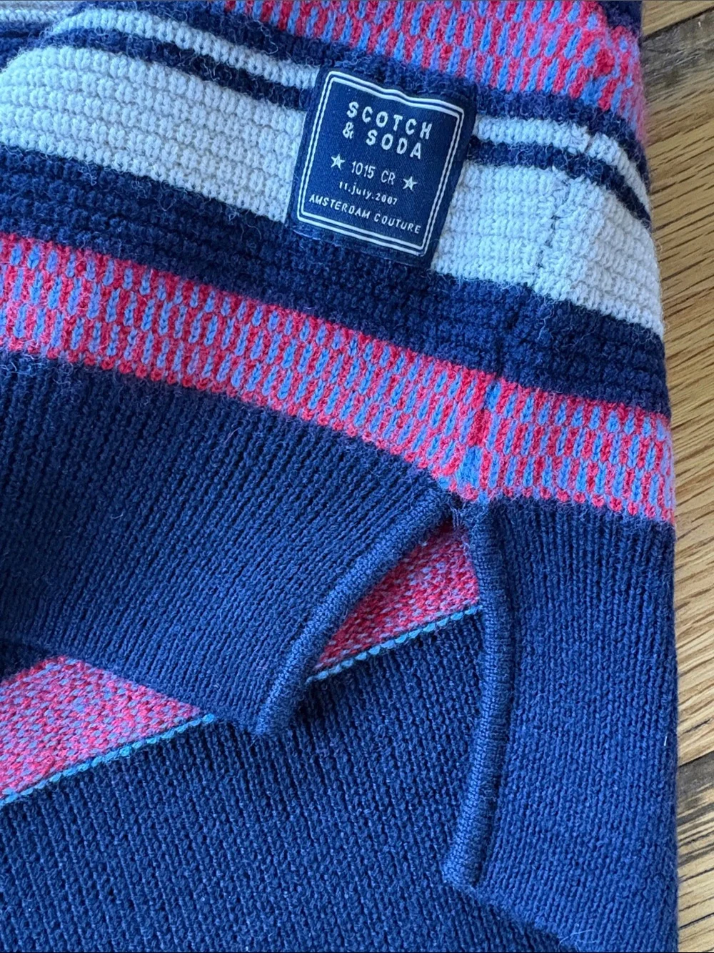 Scotch & Soda Pink, Navy & Cream Striped Crewneck Sweater